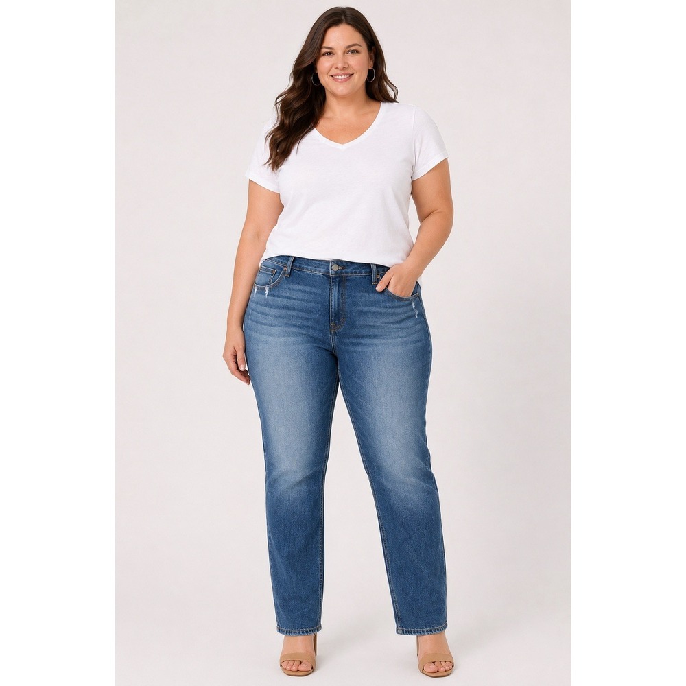 Maurices Legacy Straight Jeans Plus Size 24W Mid Rise Medium Wash NWT Stretch